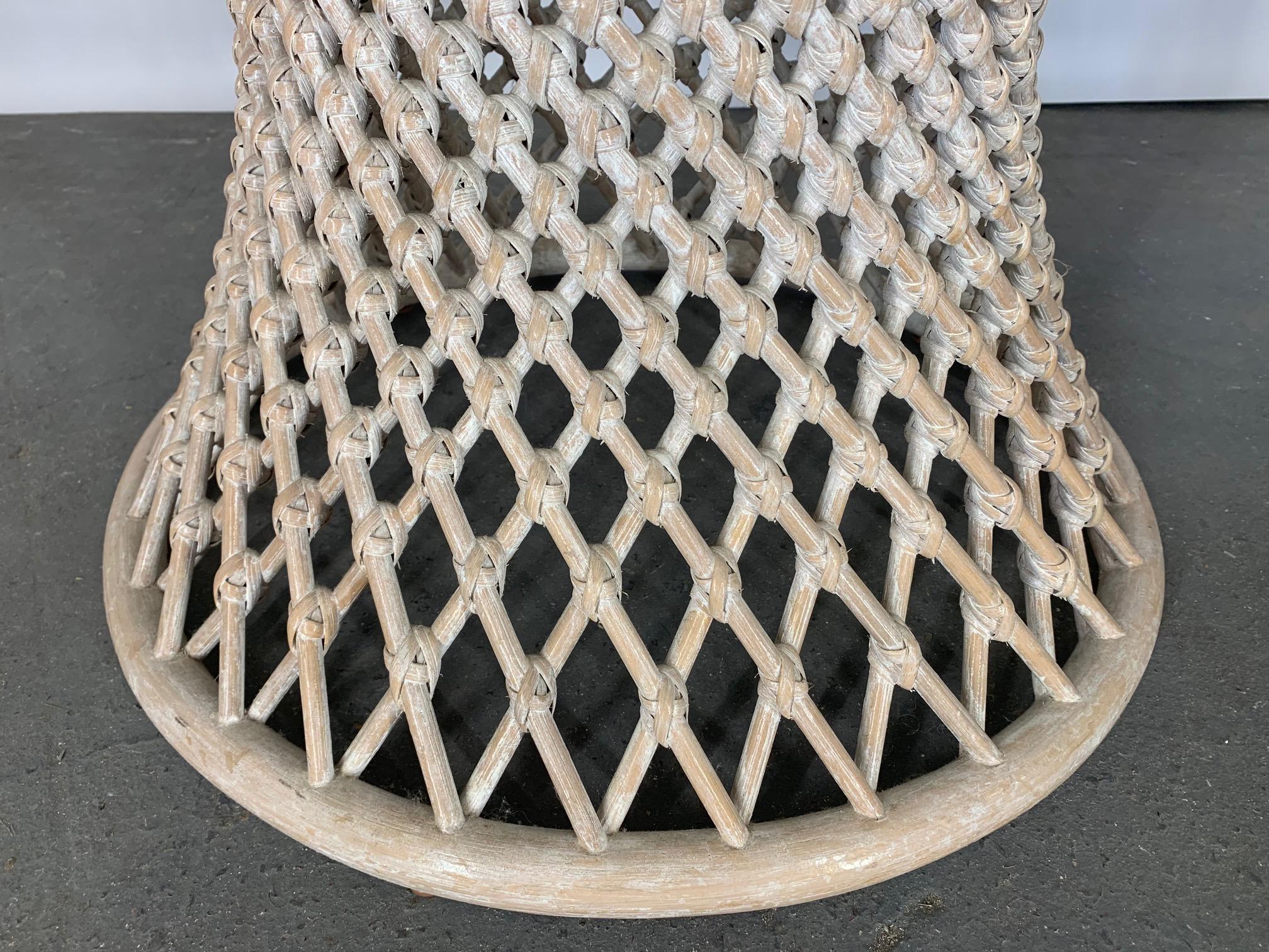 Woven Rattan Sculptural Dining Table In Good Condition In Jacksonville, FL