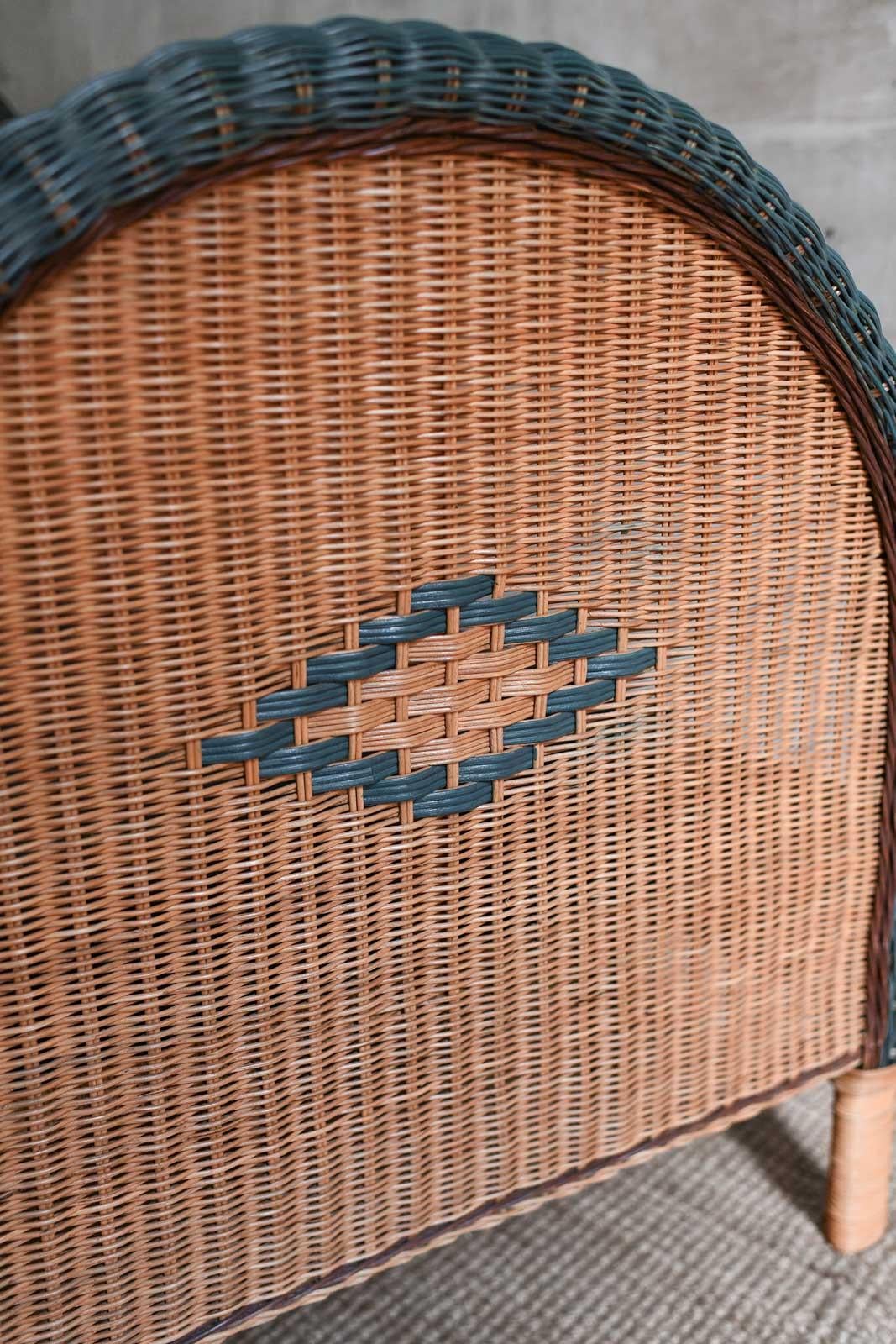 Late 20th Century Woven Rattan Single Bed, 1980 For Sale
