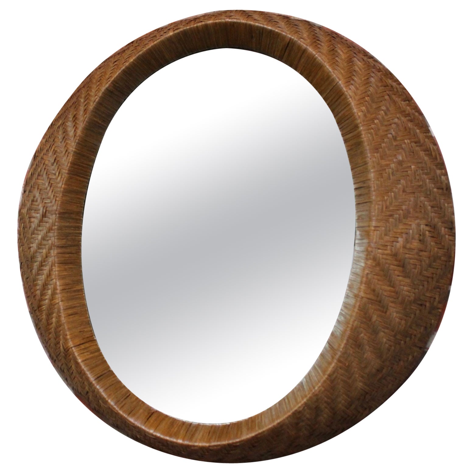 Woven Rattan Wall Mirror by Umbra