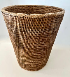 Woven Rattan Waste Basket