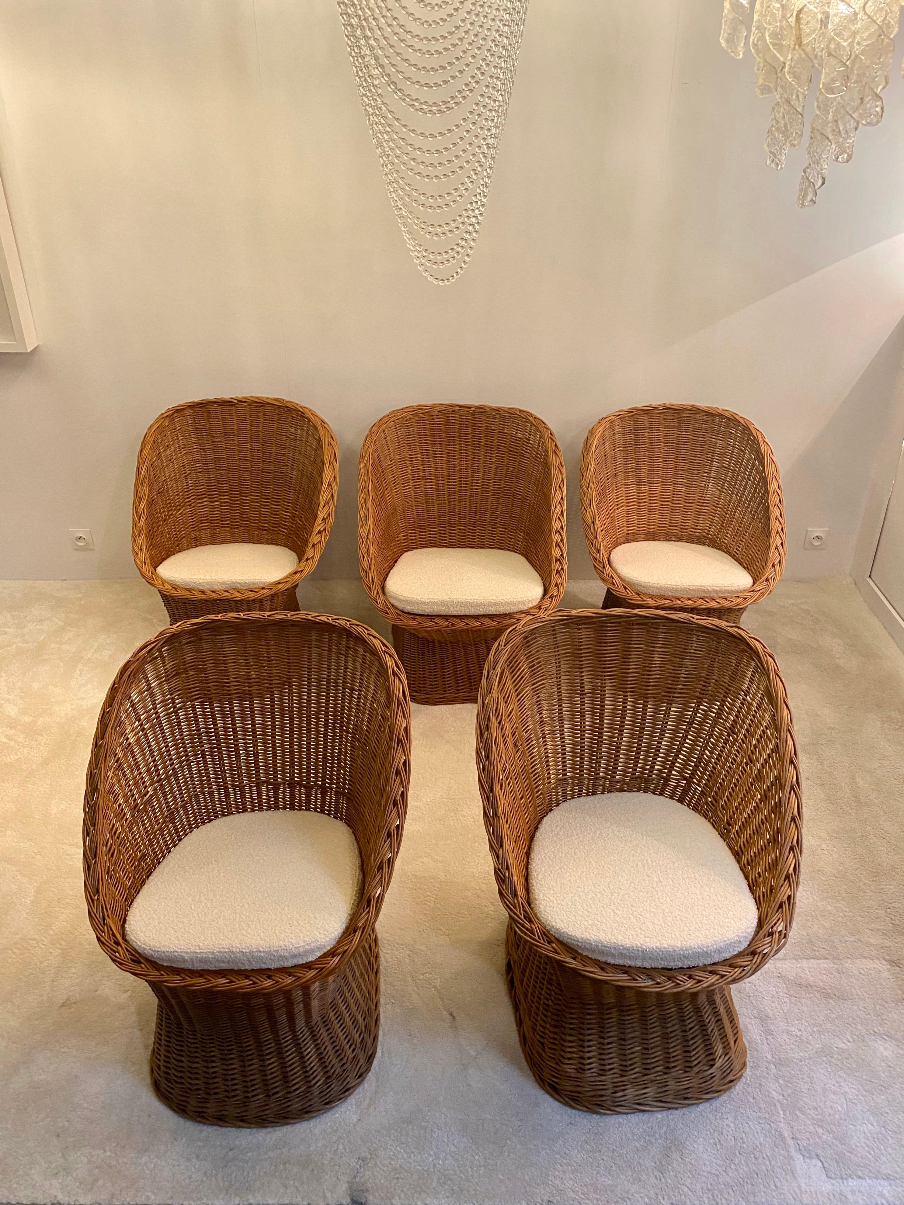 barrel rattan chair