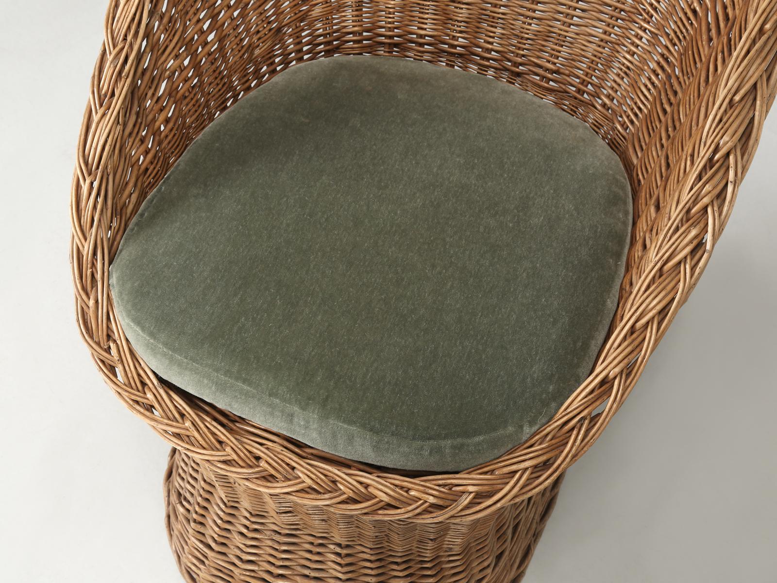 vintage wicker bucket chair