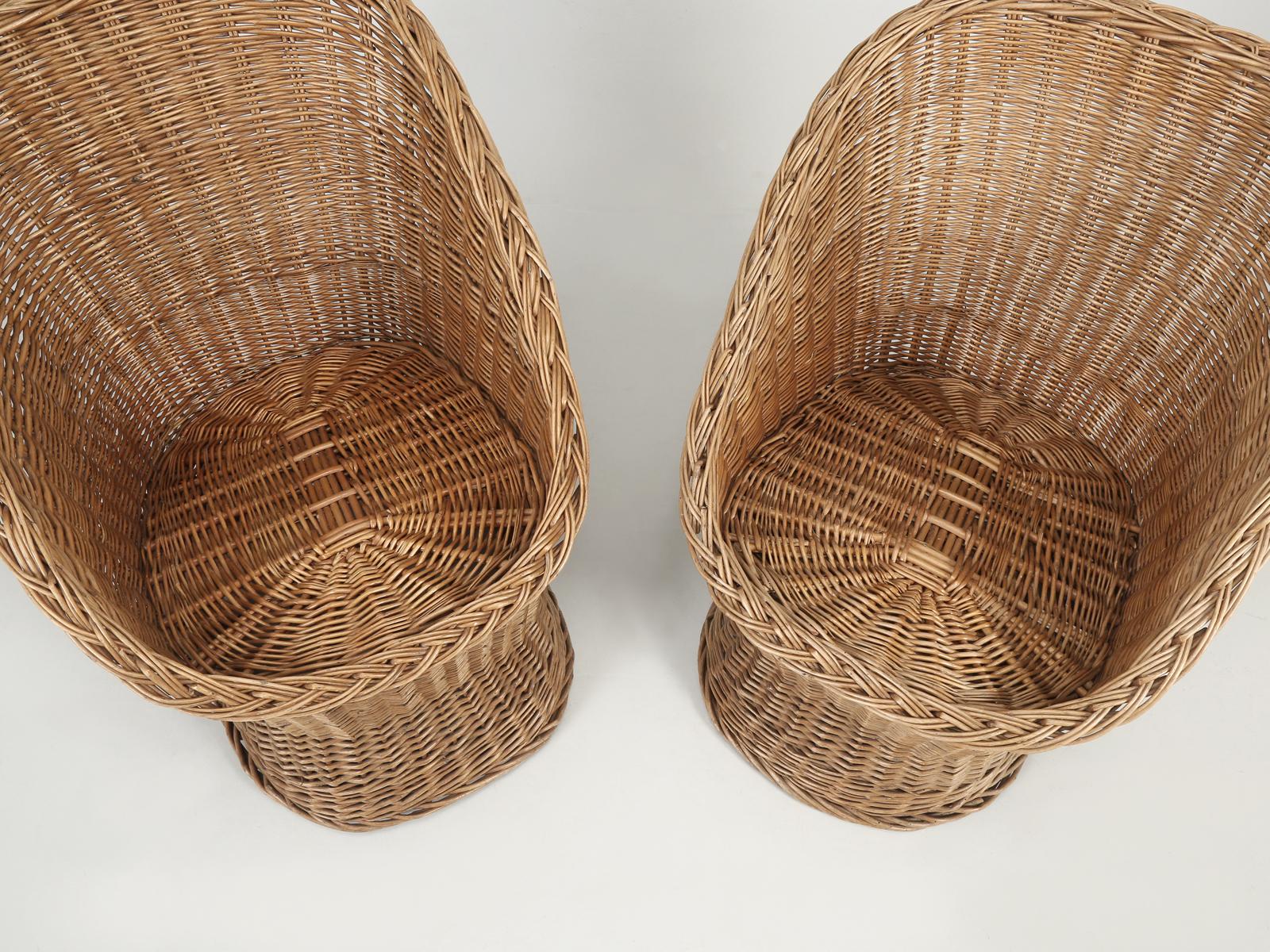 vintage wicker barrel chair