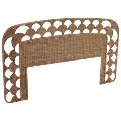 Woven Rattan Wicker Queen Size Headboard