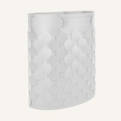 Woven regenerated leather bin OTTAVIO