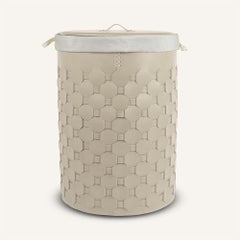 Cesta para la colada de cuero regenerado trenzado ELENA - Deluxe