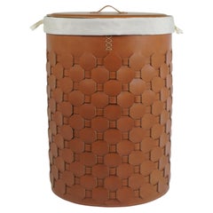 Cesta para la colada de cuero regenerado trenzado ELENA - Deluxe