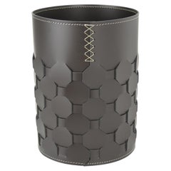 Woven Regenerated Leather Wastepaper Bin OTTO - Limac Design, Diameter 23 cm