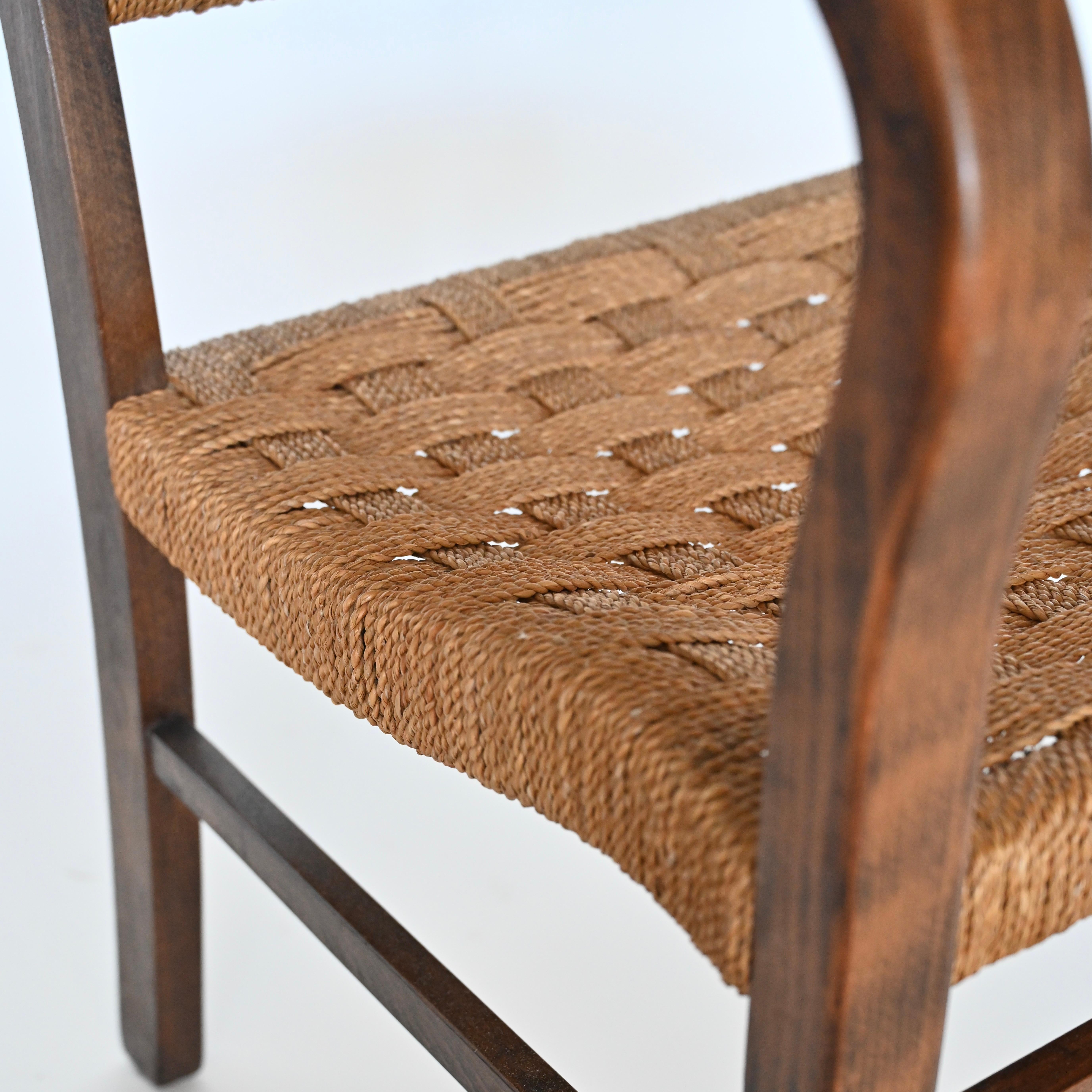 Bauhaus Woven Rope and Bentwood Armchair