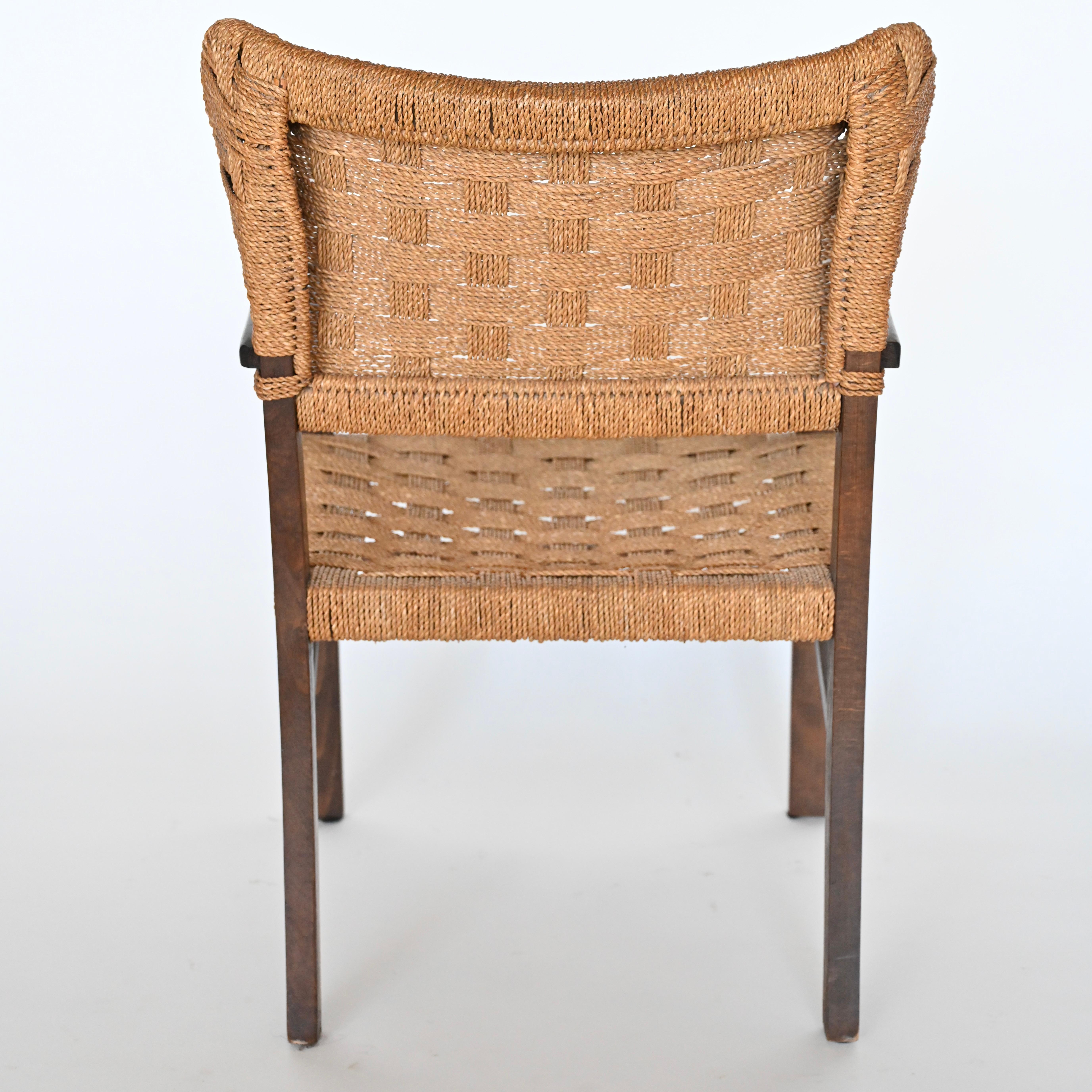 European Woven Rope and Bentwood Armchair