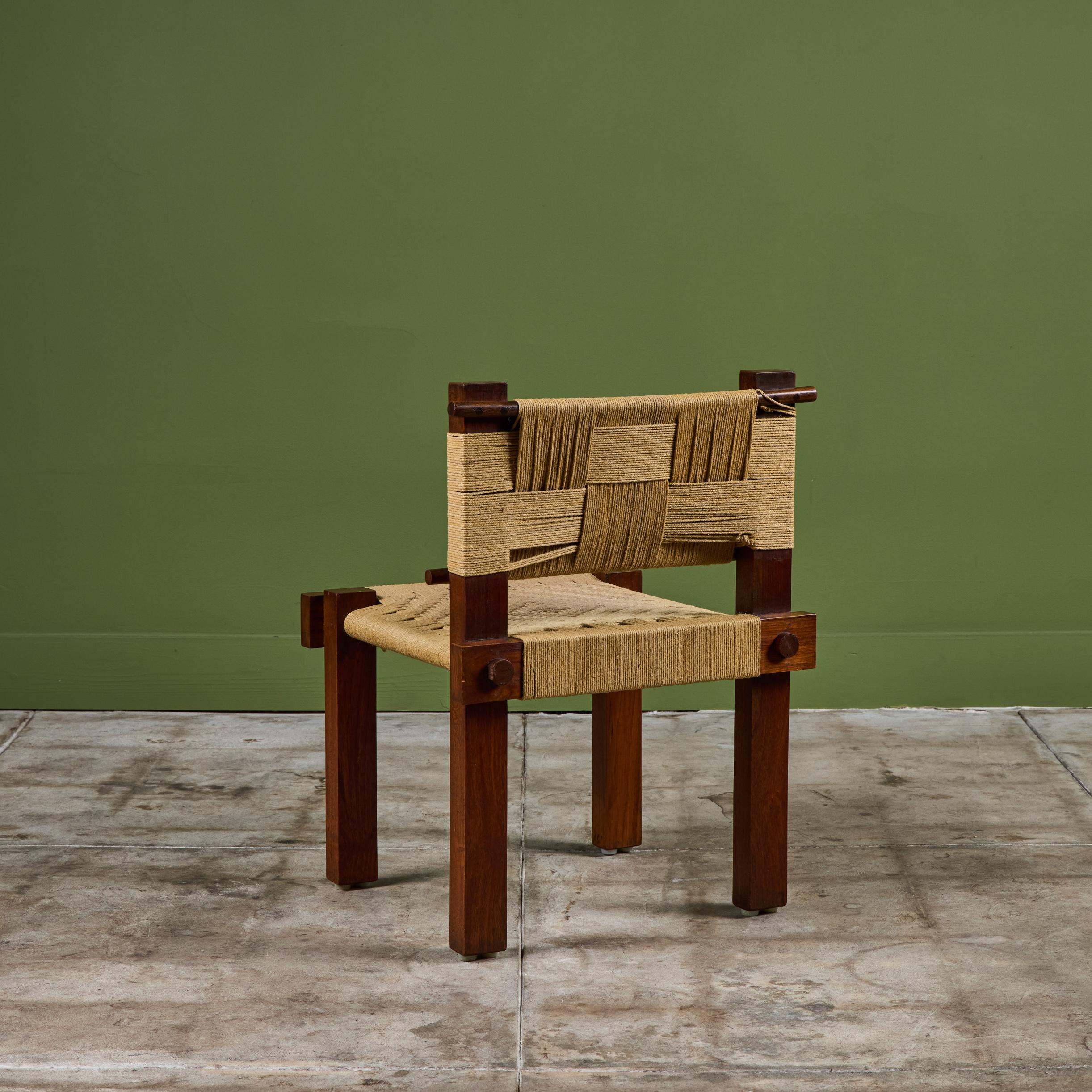Milieu du XXe siècle Chaise en corde tressée par Mini Boga pour Taaru en vente