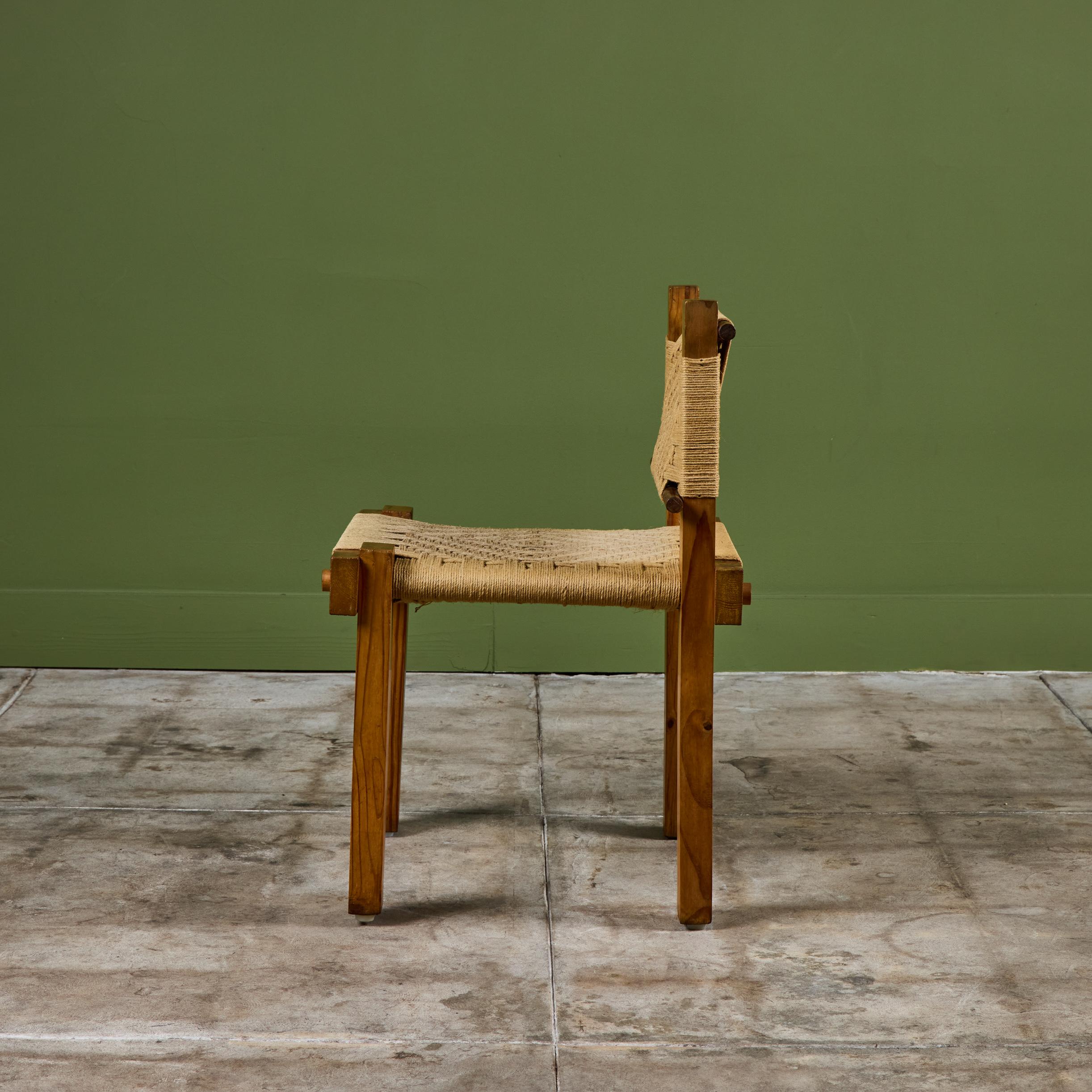 Silla de cuerda tejida al estilo de Mini Boga para Taaru siglo XX en venta