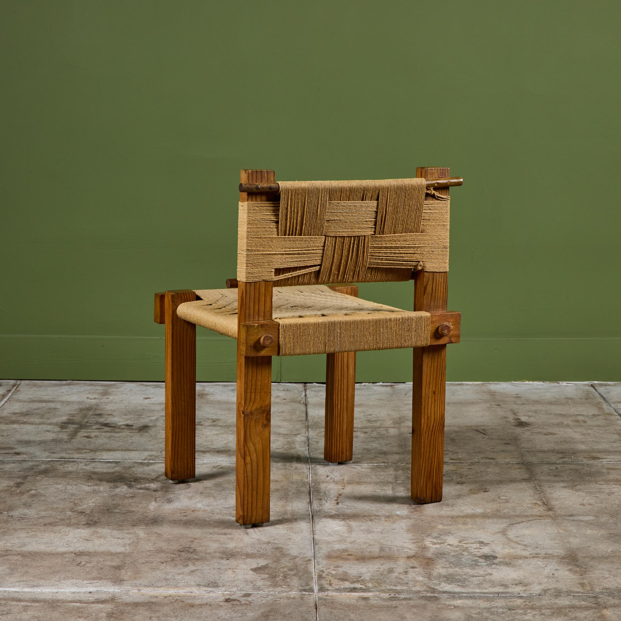 Silla de cuerda tejida al estilo de Mini Boga para Taaru Cordón de papel en venta