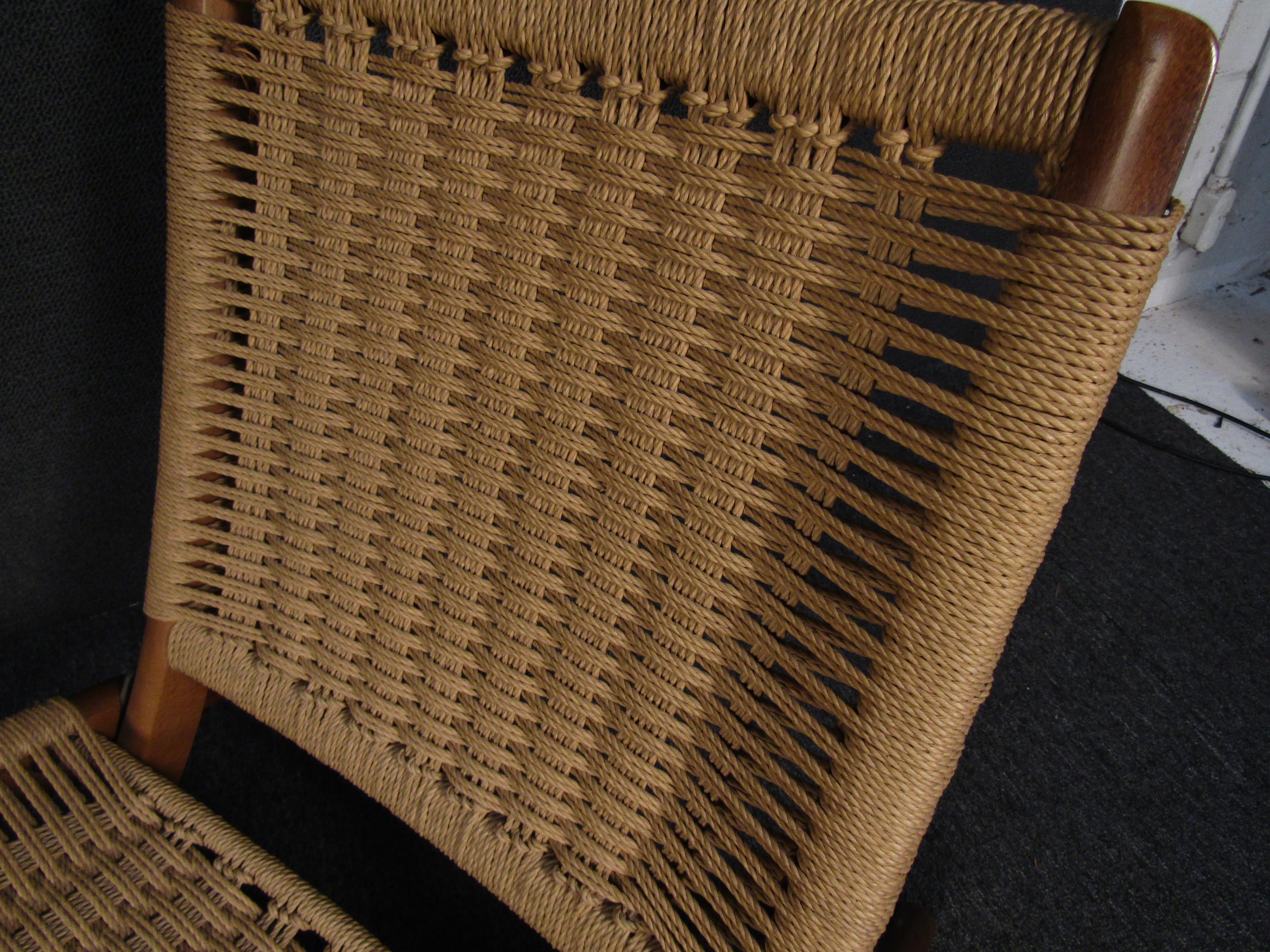 Woven Rope Chair with Ottoman 1