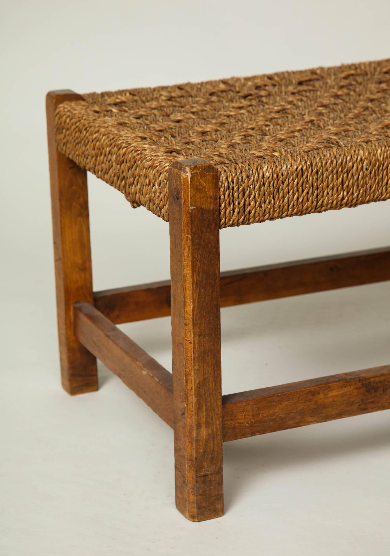 20th Century Woven Rope Luggage Stool