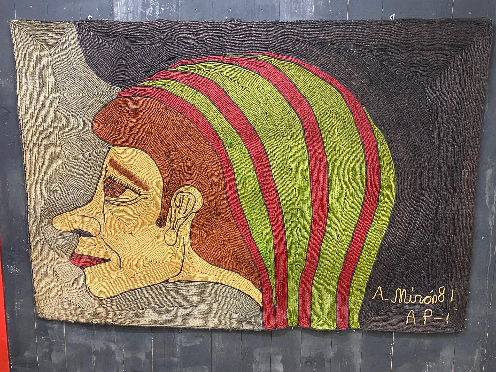 Woven Rope Tapestry, Signed and Dated 81 For Sale 5