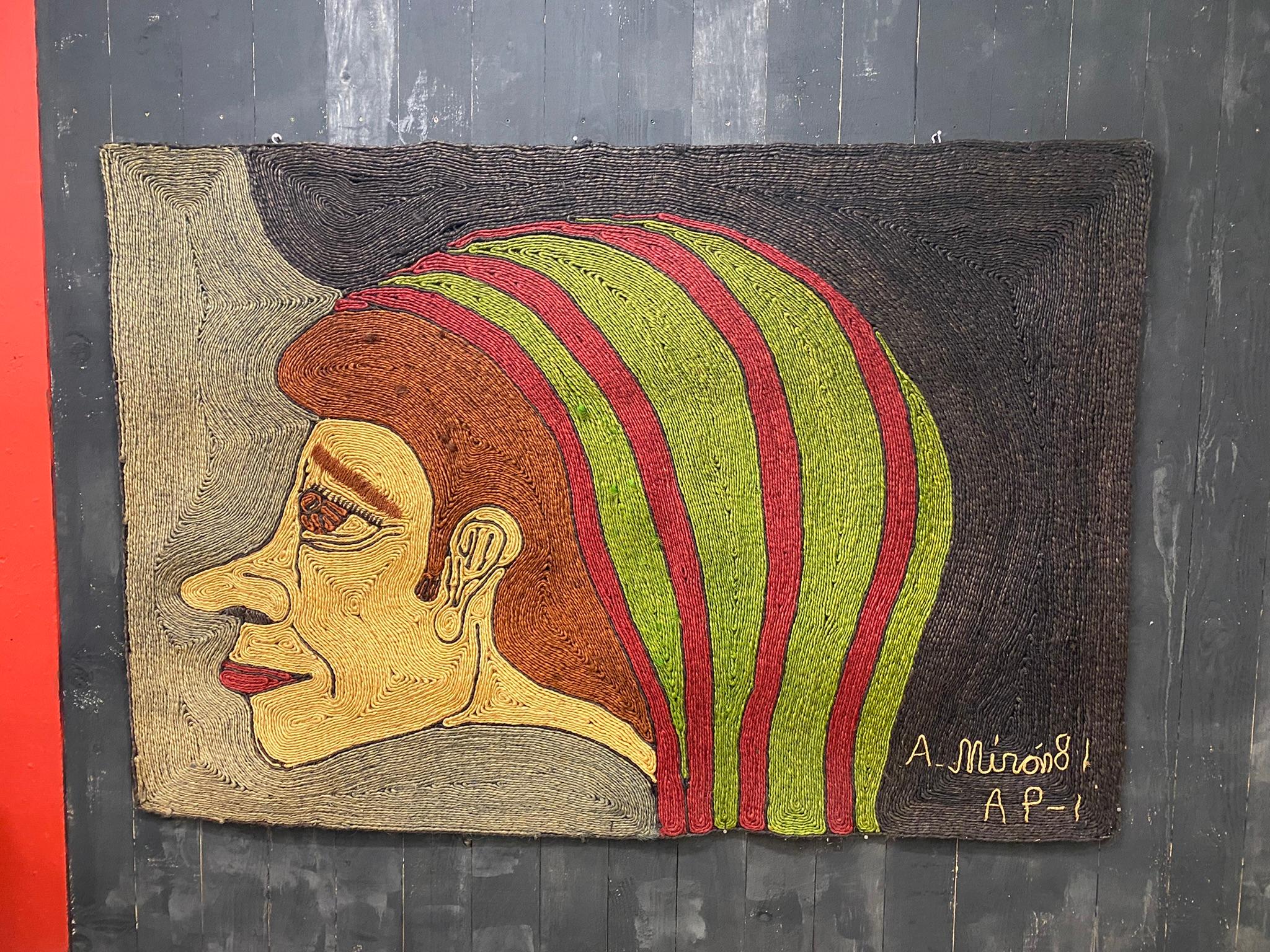 Late 20th Century Woven Rope Tapestry, Signed and Dated 81 For Sale