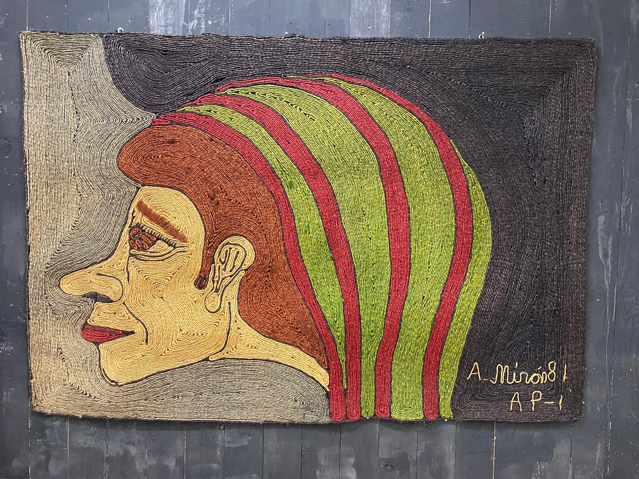 Woven Rope Tapestry, Signed and Dated 81 For Sale 2