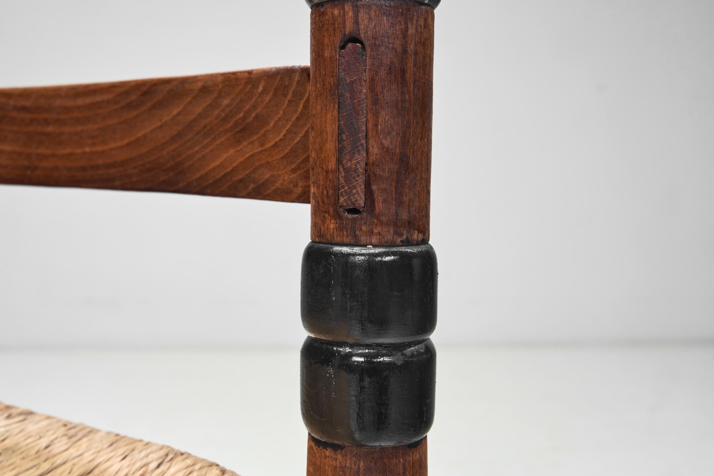 Chaise d'école Amsterdamse en jonc tissé Jac. Levee, Pays-Bas, années 1930 en vente 4