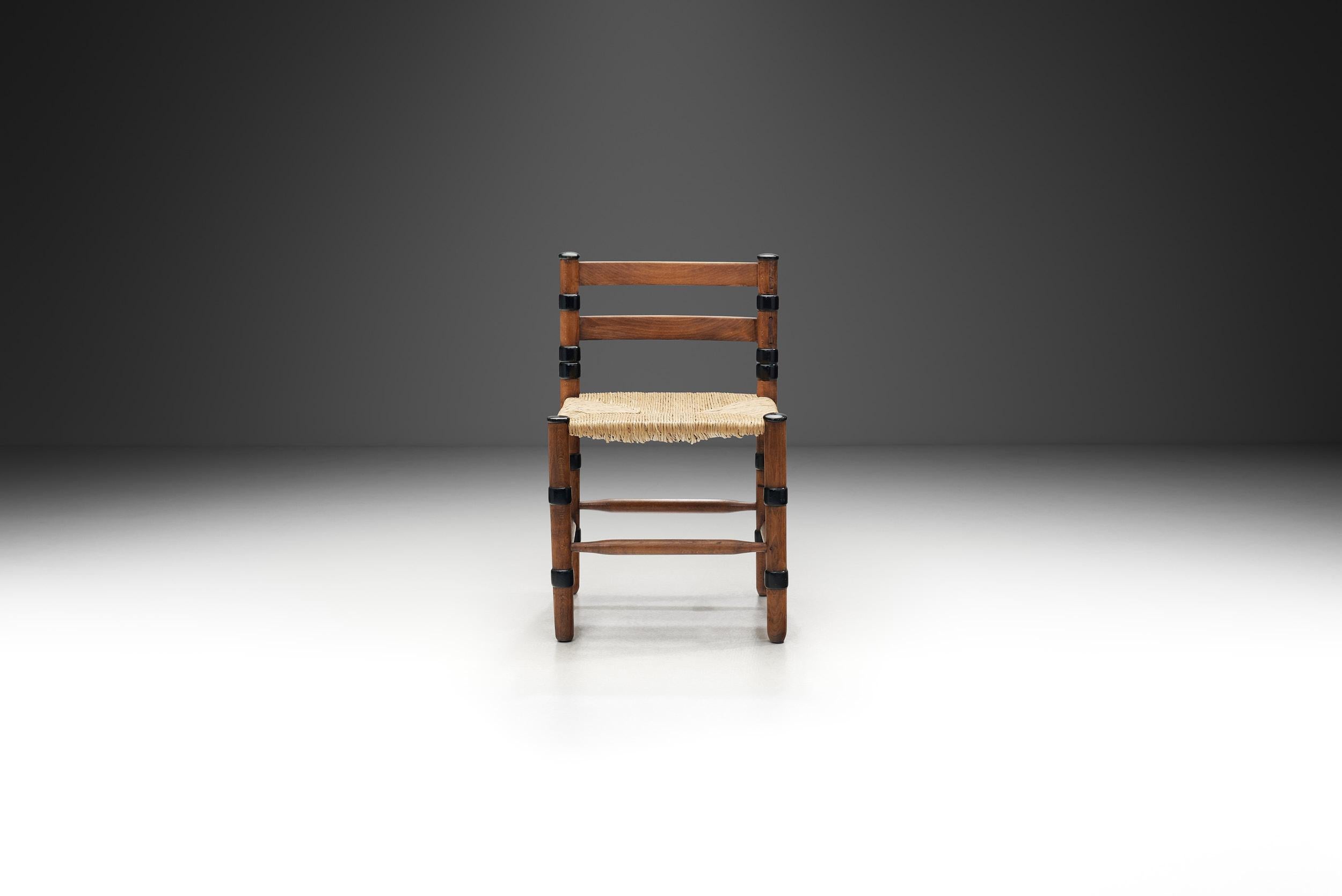 Art déco Chaise d'école Amsterdamse en jonc tissé Jac. Levee, Pays-Bas, années 1930 en vente