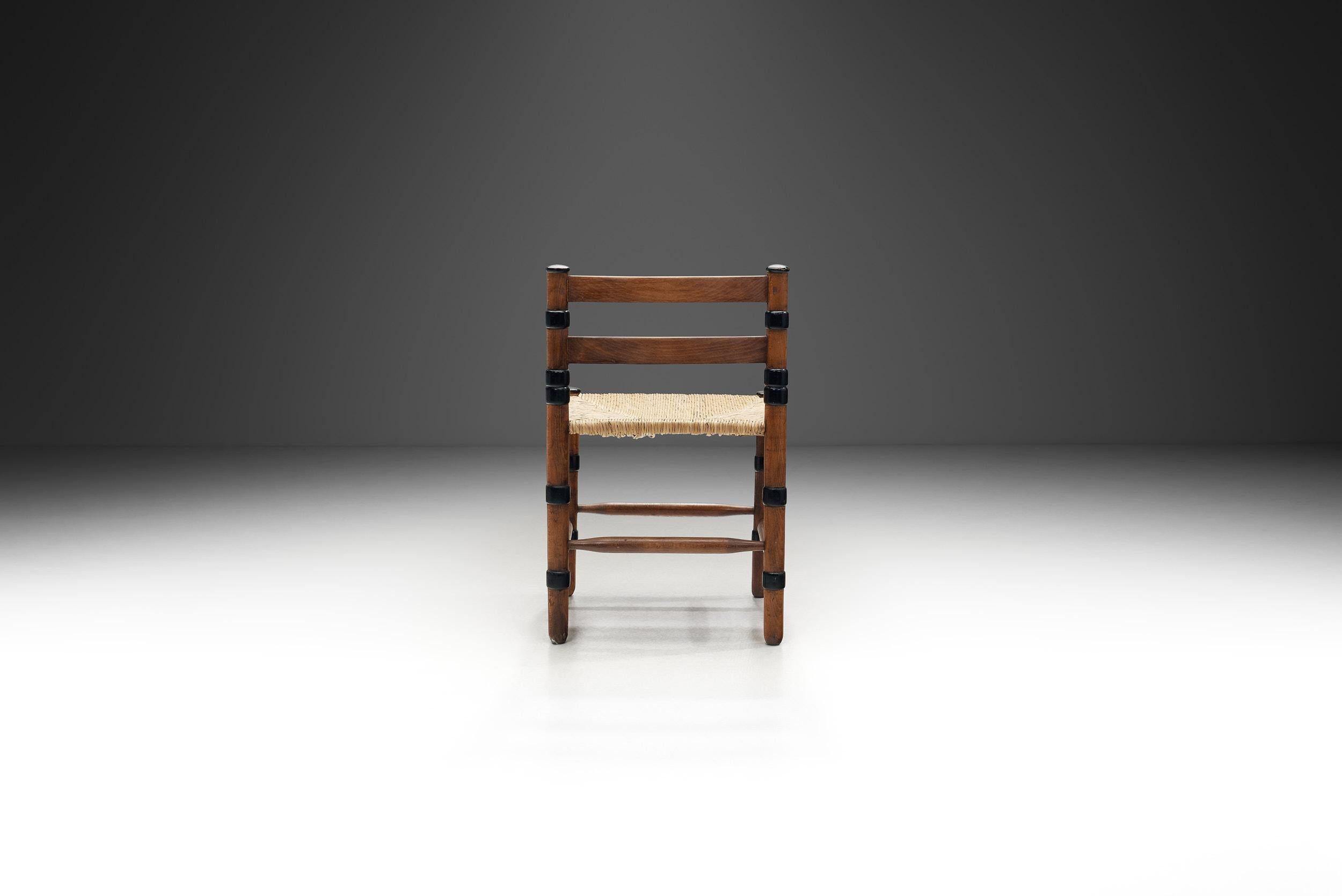 Chaise d'école Amsterdamse en jonc tissé Jac. Levee, Pays-Bas, années 1930 Bon état - En vente à Utrecht, NL