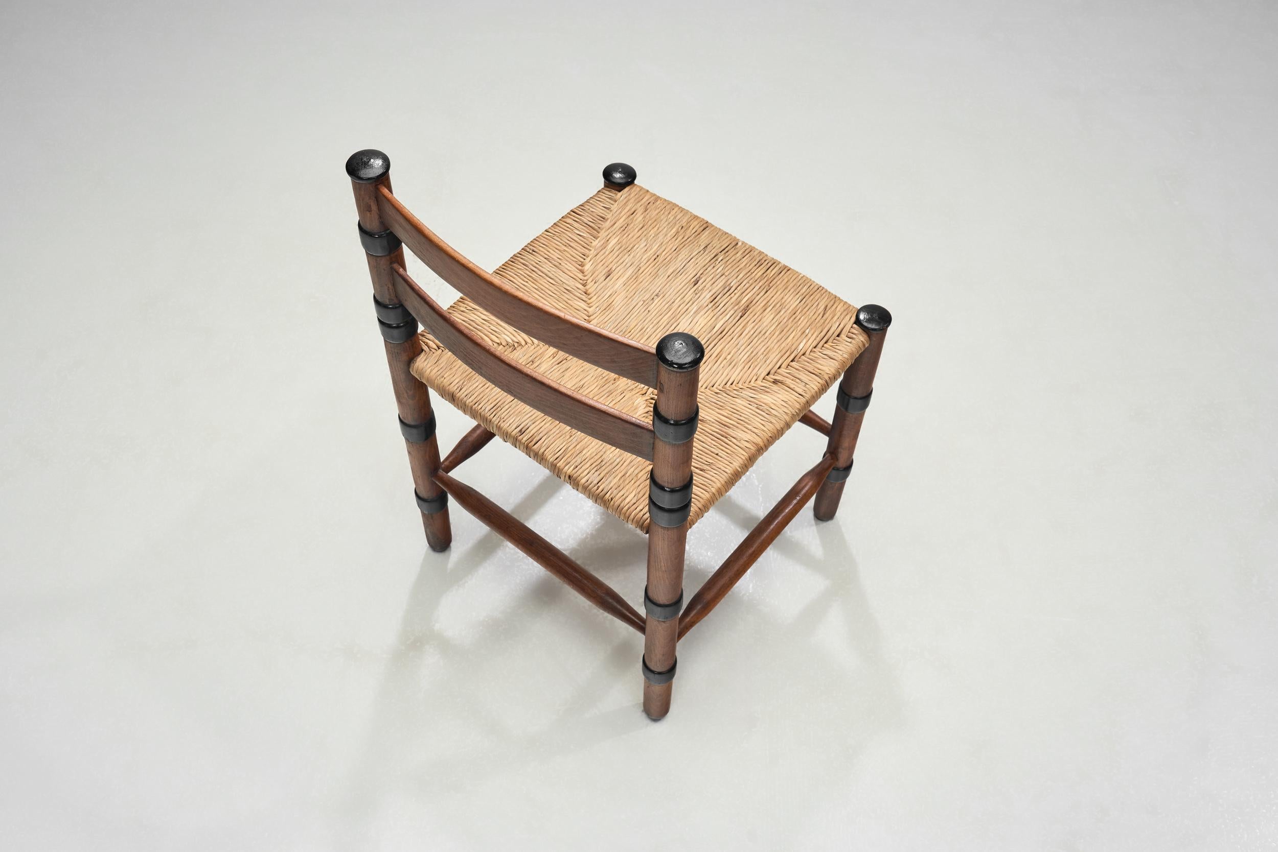Milieu du XXe siècle Chaise d'école Amsterdamse en jonc tissé Jac. Levee, Pays-Bas, années 1930 en vente