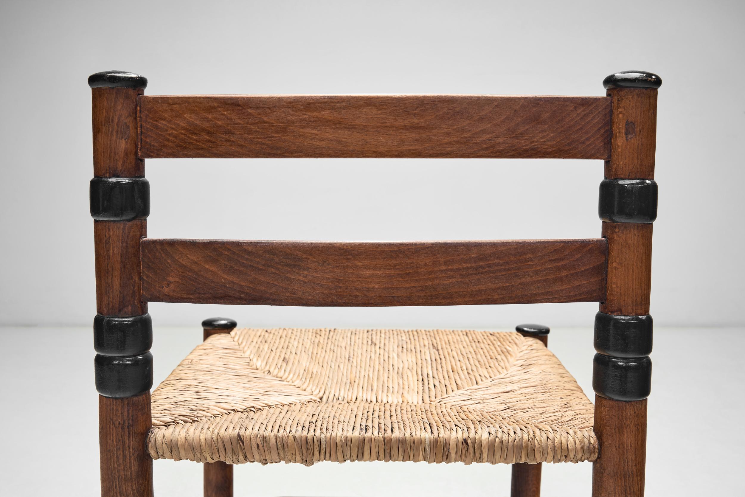 Jonc Chaise d'école Amsterdamse en jonc tissé Jac. Levee, Pays-Bas, années 1930 en vente