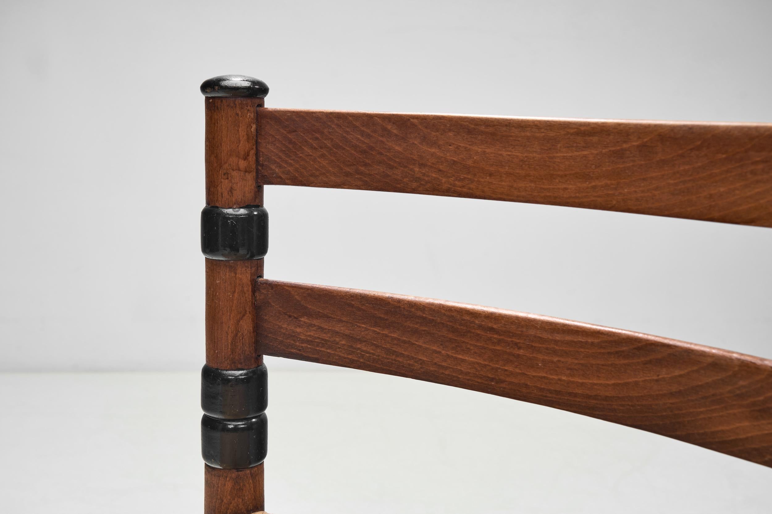 Chaise d'école Amsterdamse en jonc tissé Jac. Levee, Pays-Bas, années 1930 en vente 2