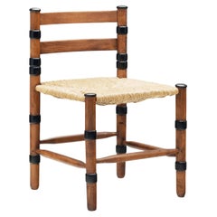 Woven Rush Amsterdamse School Chair by Jac. Levee, The Netherlands 1930s