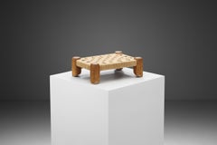 Woven Rush and Wood Stool, Europe ca 1950s