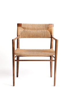 Poltrona da pranzo con schienale in giunco intrecciato di Mel Smilow