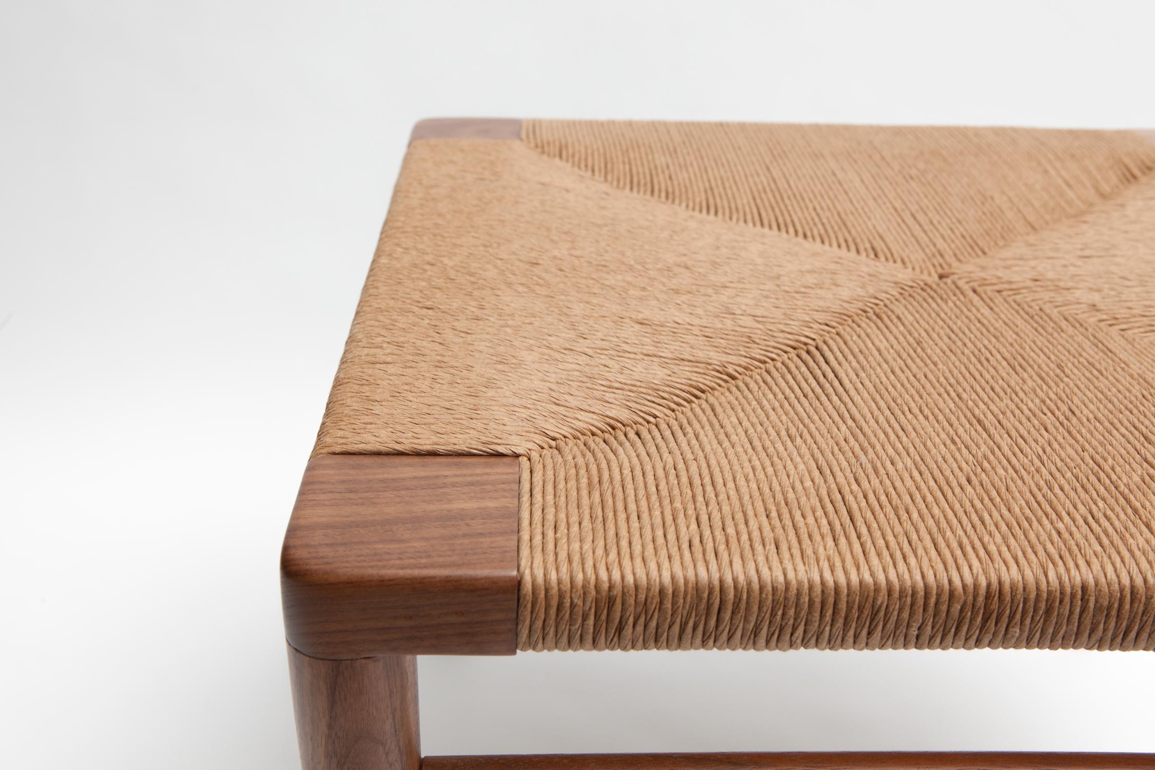 Mid-Century Modern Woven Rush Counter Stool by Mel Smilow