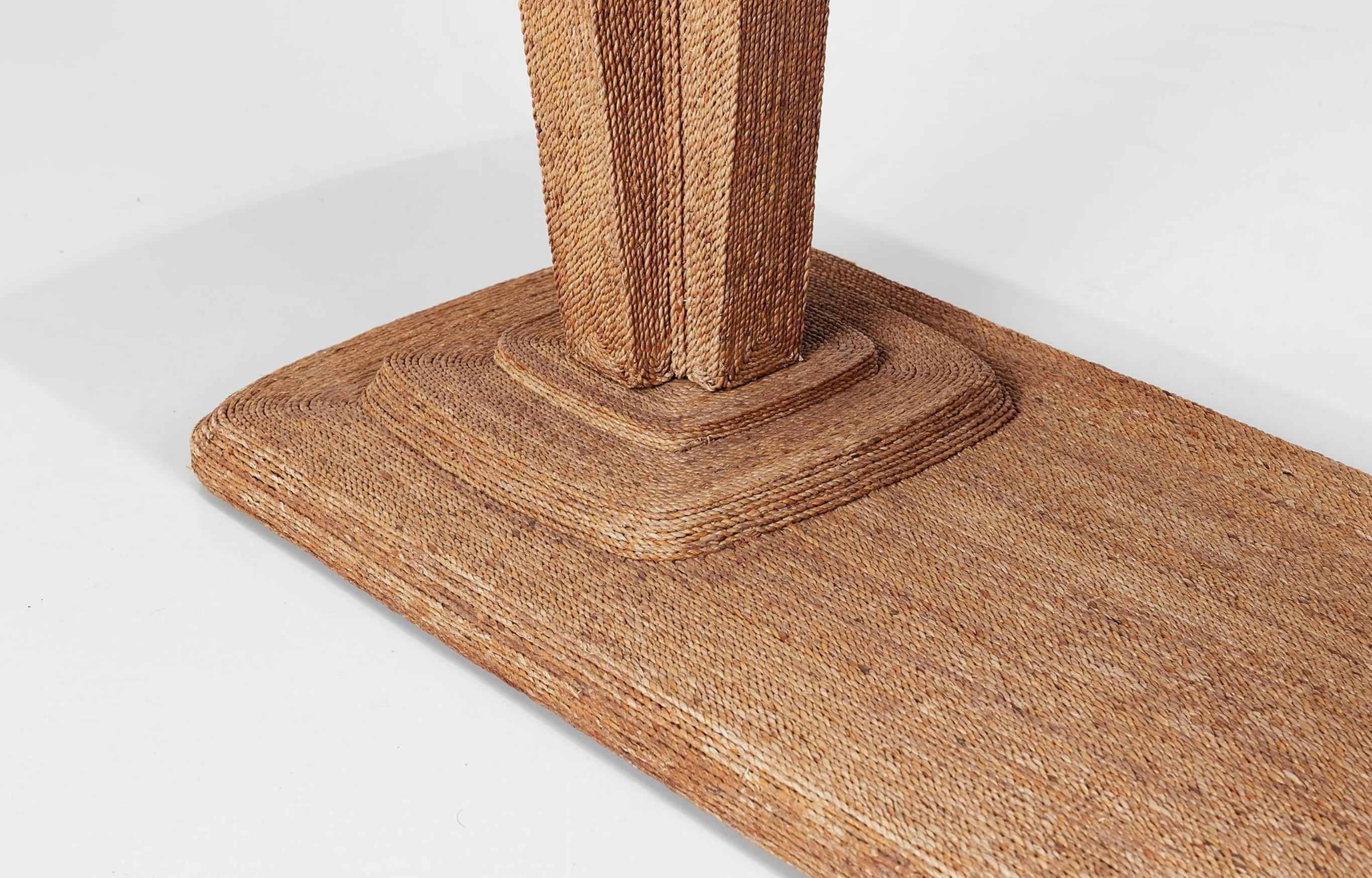 Woven Seagrass Console Table by Century For Sale 5