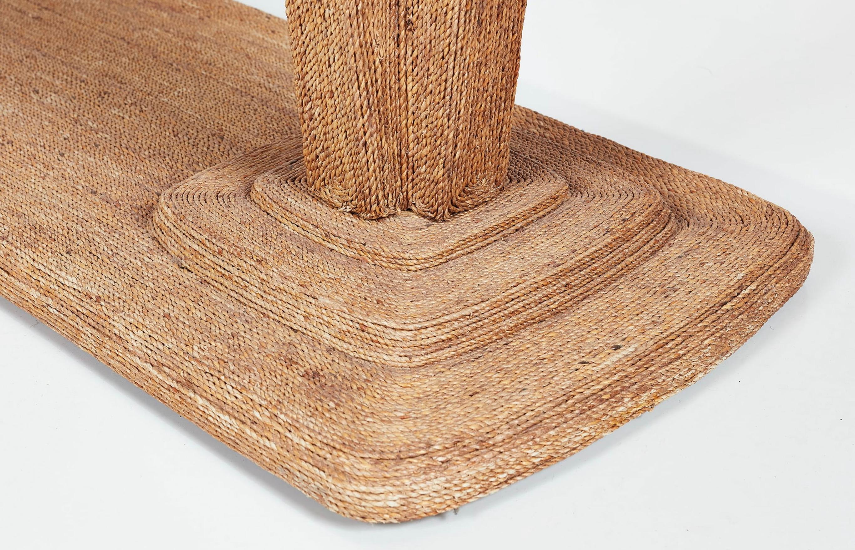 Woven Seagrass Console Table by Century For Sale 6