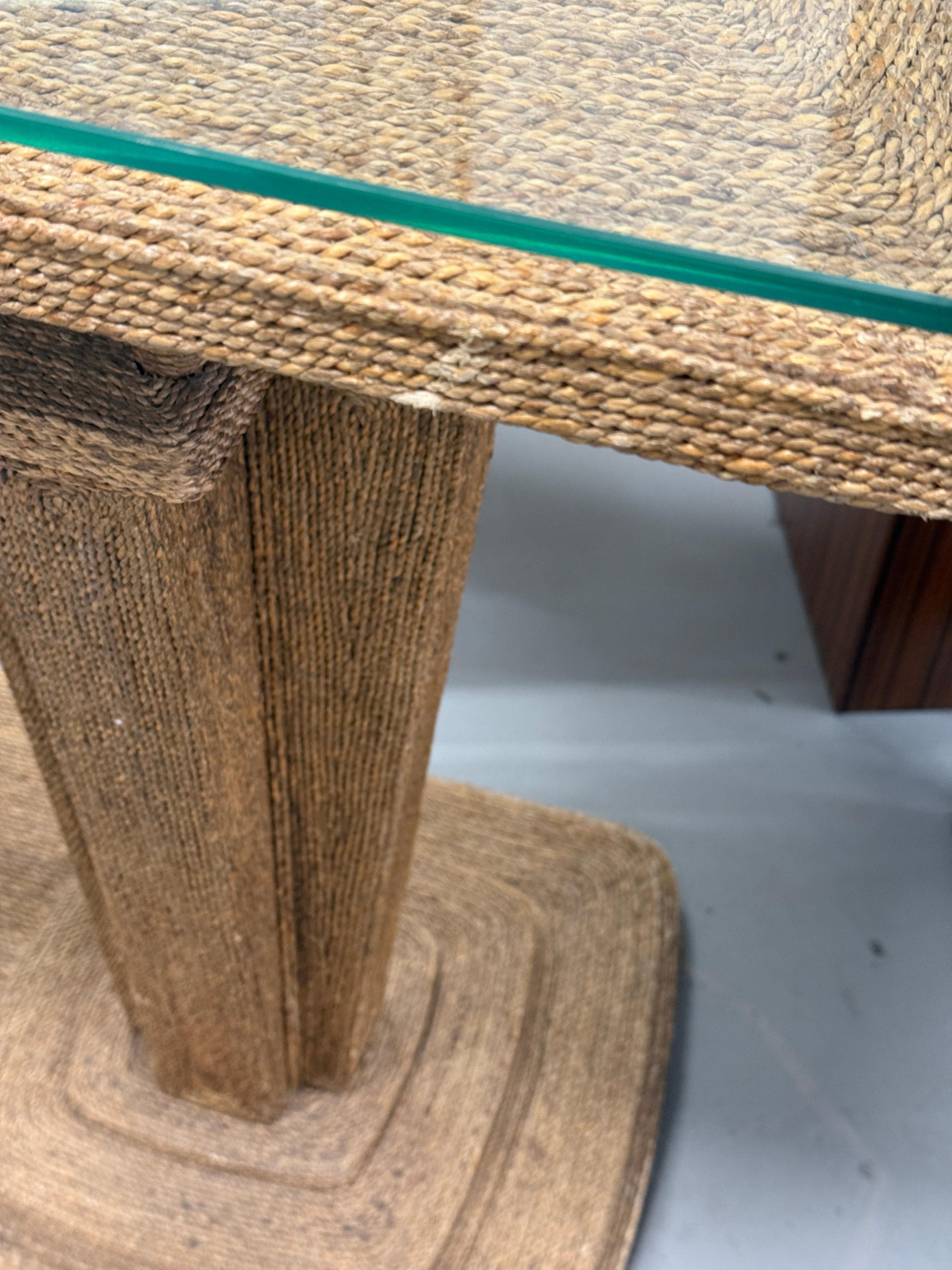 Woven Seagrass Console Table by Century For Sale 9