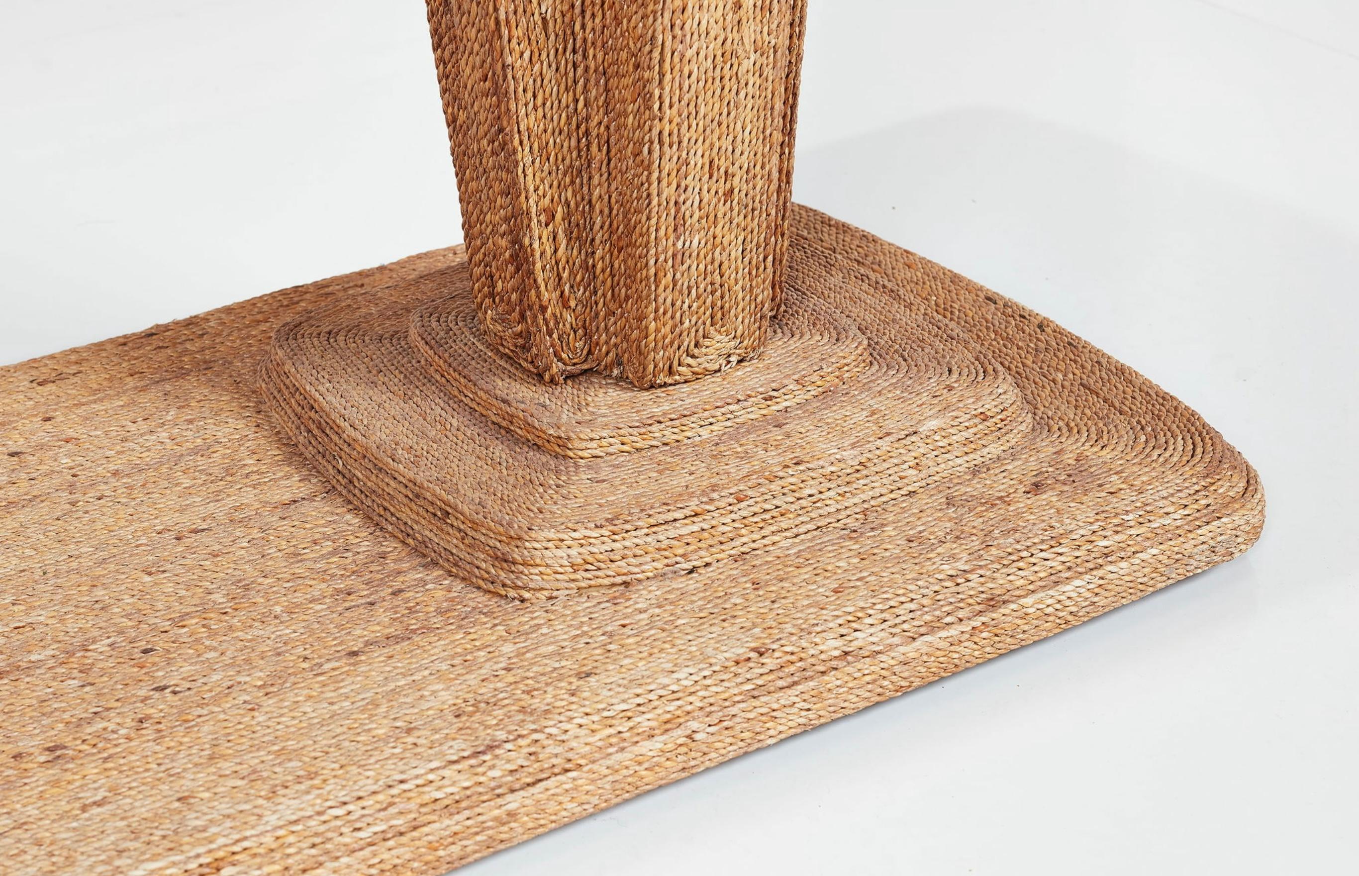 Contemporary Woven Seagrass Console Table by Century For Sale