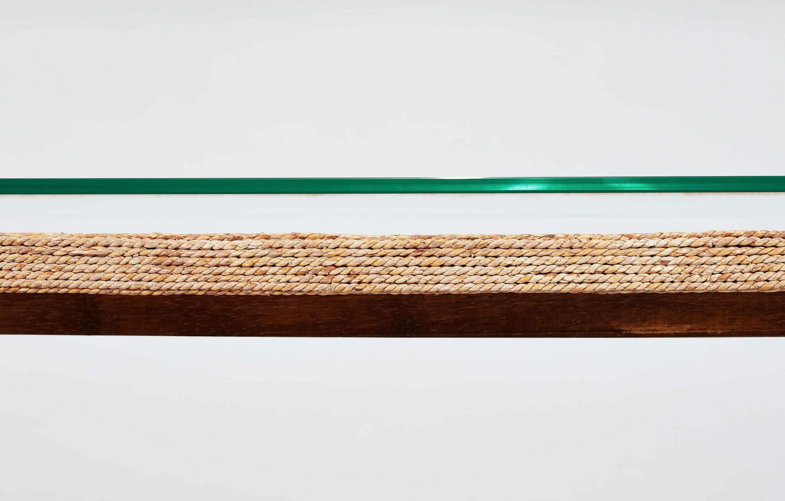 Woven Seagrass Console Table by Century For Sale 1