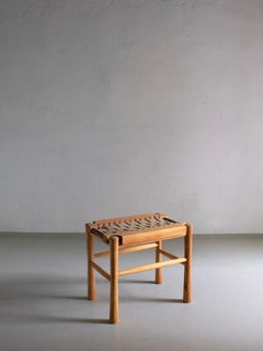 Taburete con asiento tejido, Francia, años 60