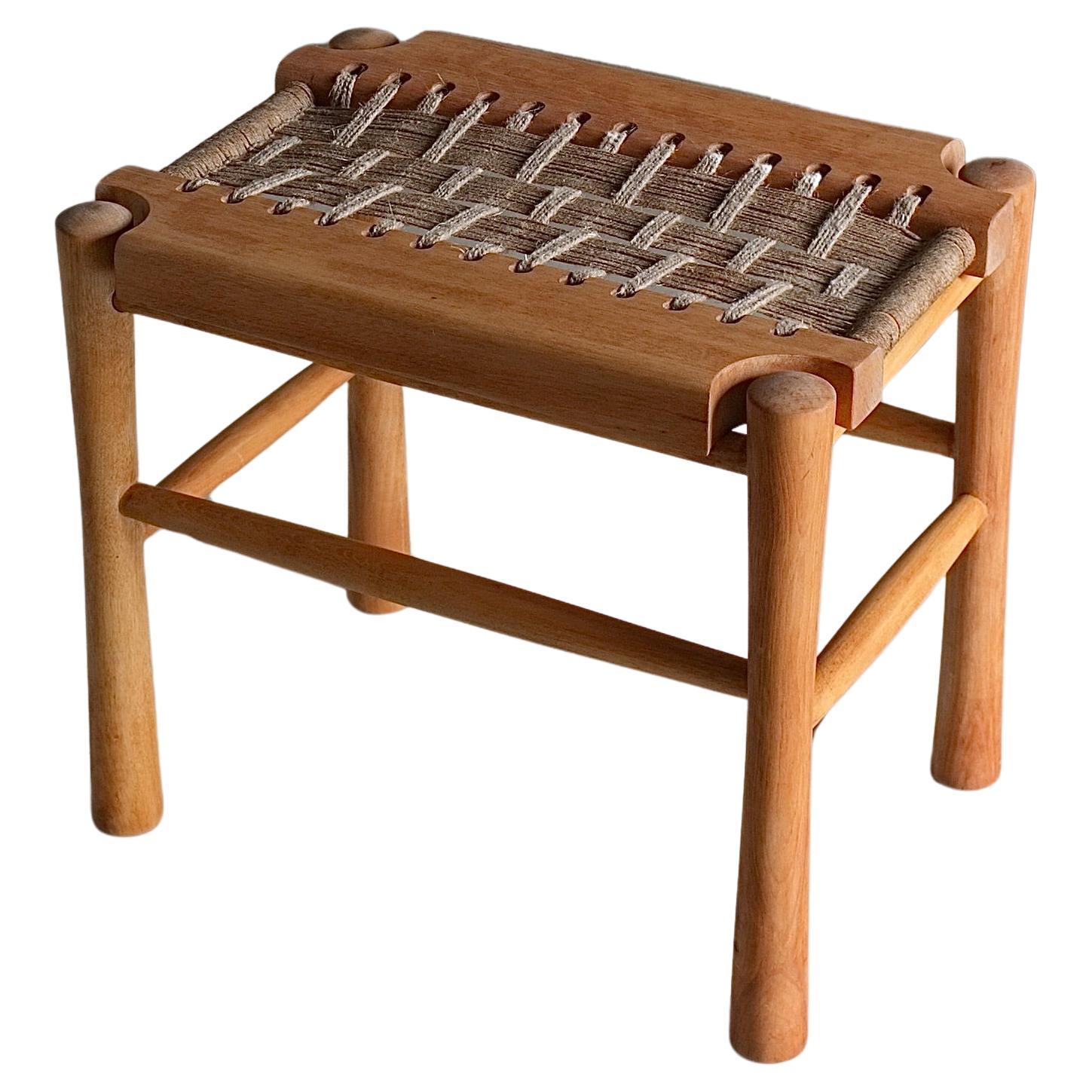 Woven Seat Stool, France, 1960s