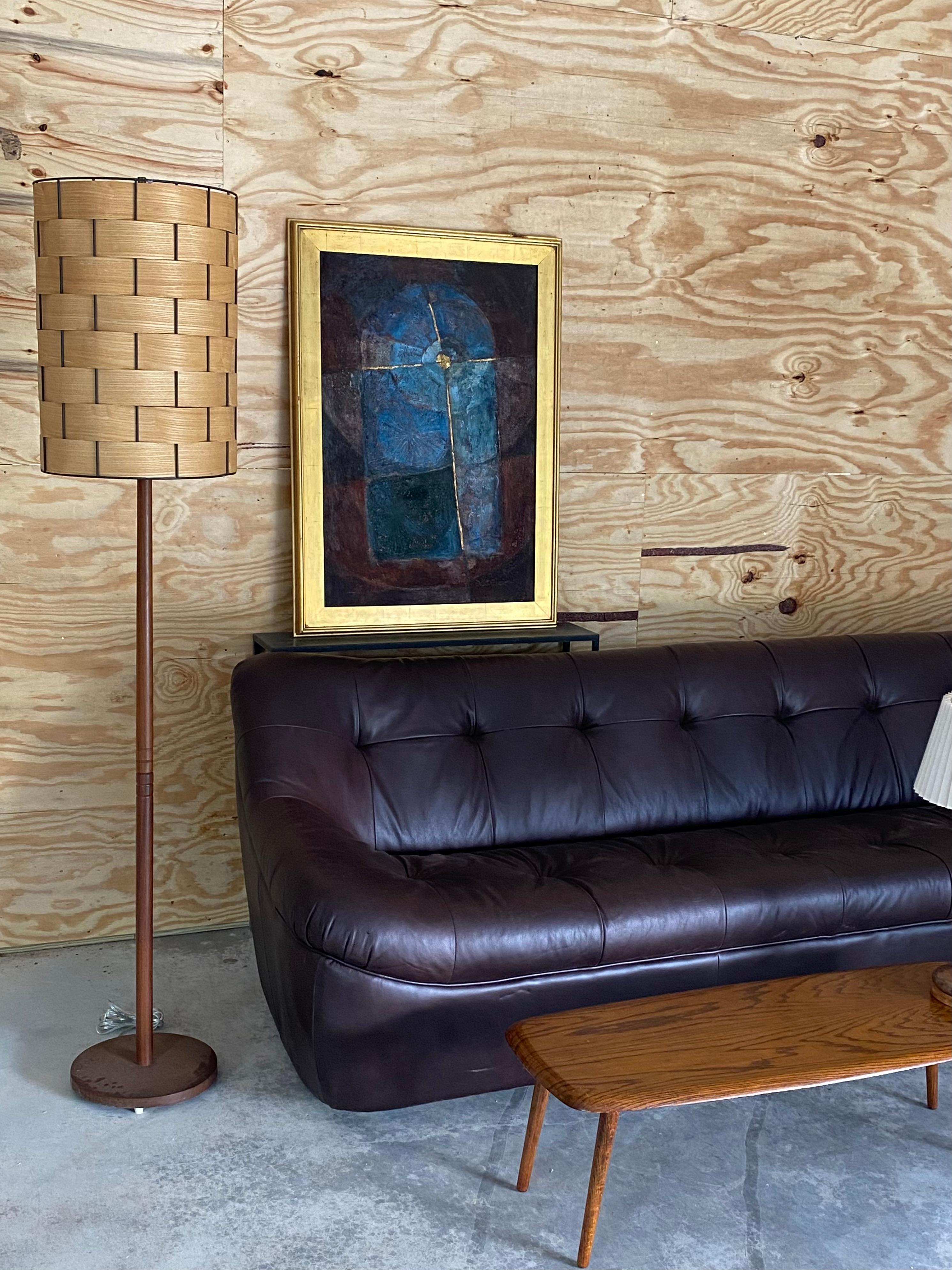 Abat-jour tressé Lampadaire moderne danois en noyer en vente 10