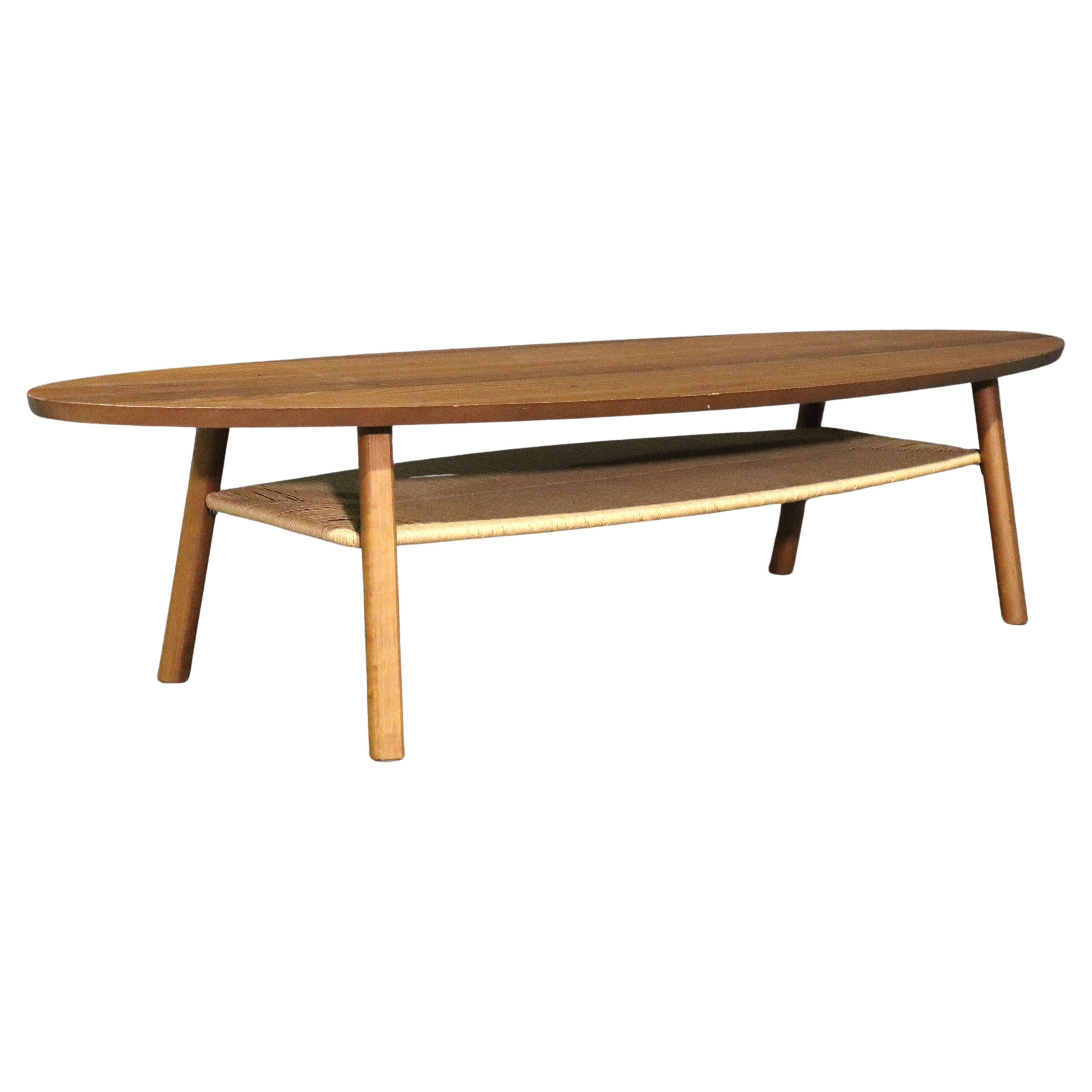 Woven Shelf Oval Coffee Table