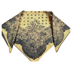 Woven silk fichu with lace decoration - France or Russia Circa 1865