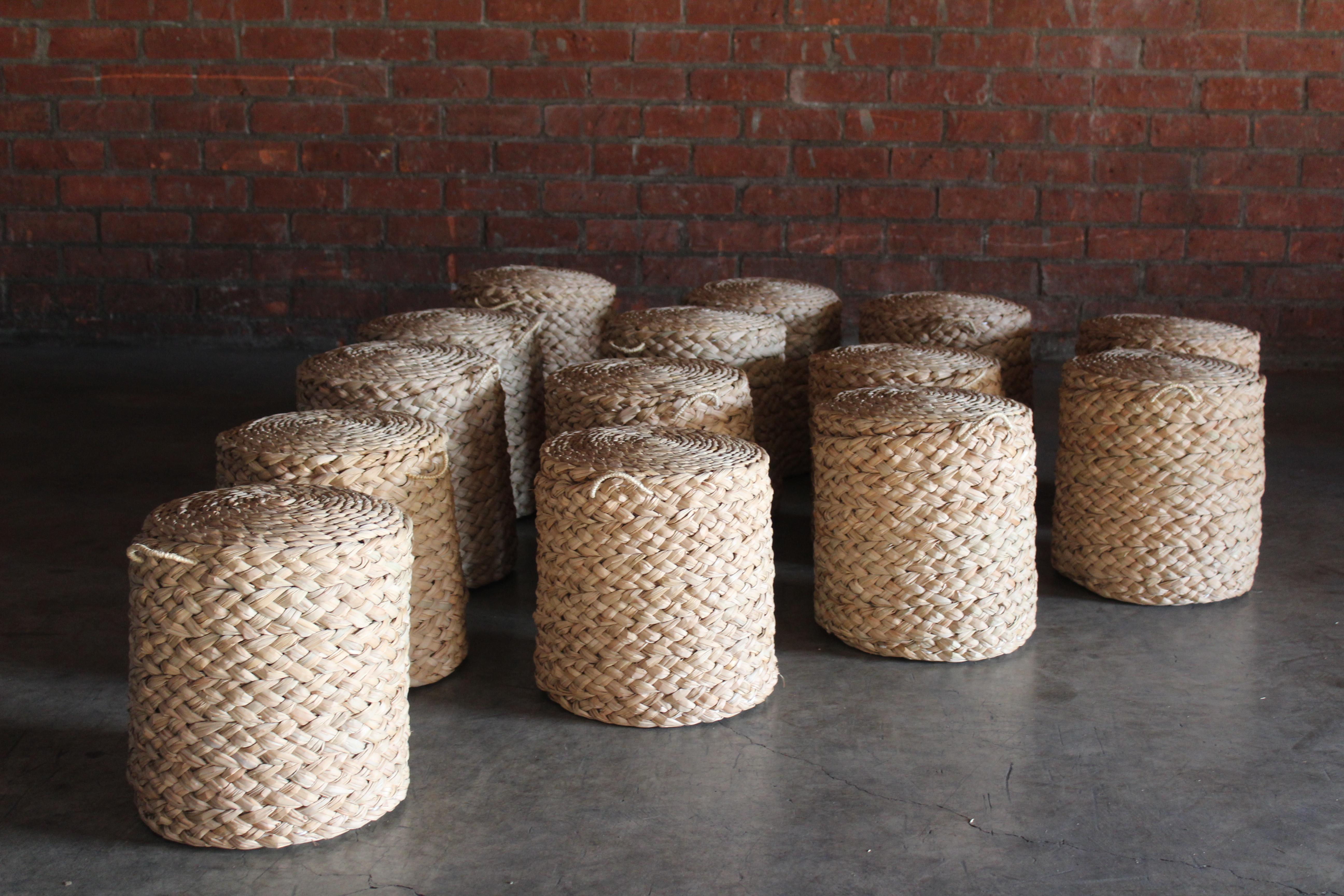 Woven Sisal Rope Spanish Stools, Sold Individually For Sale at 1stDibs