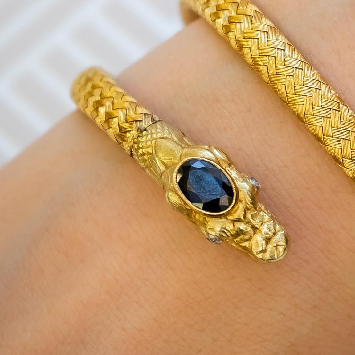 english woven gold snake bracelet