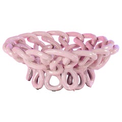 Woven Stoneware Bowl, Pink Glaze, by Milan Pekař and Tereza Sluková Woven Stoneware Bowl, Pink Glaze, by Milan Pekař and Tereza Sluková