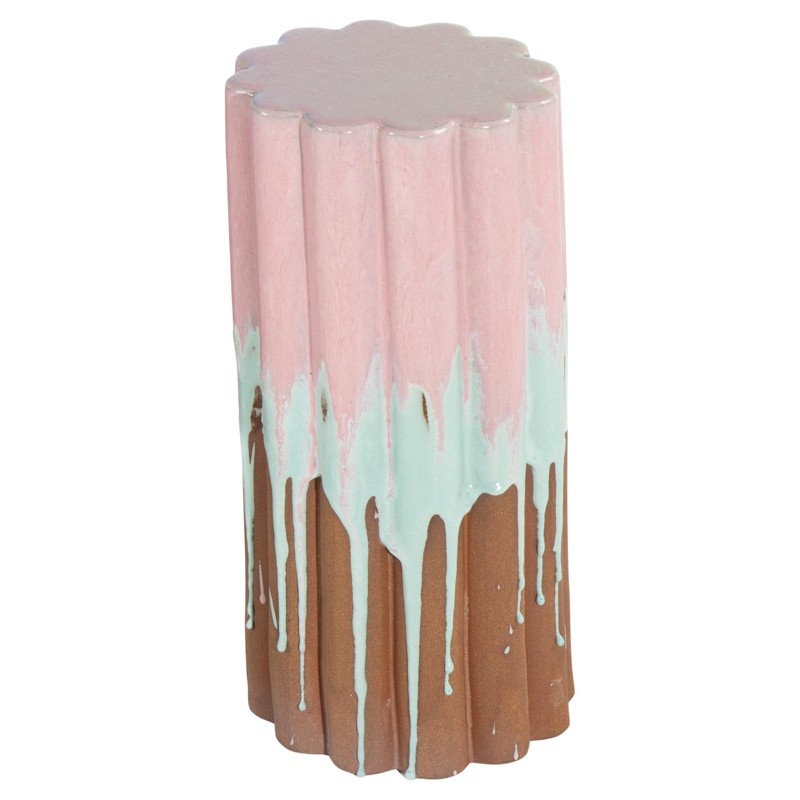 Woven Stoneware Side Table by Milan Pekař and Tereza Sluková For Sale