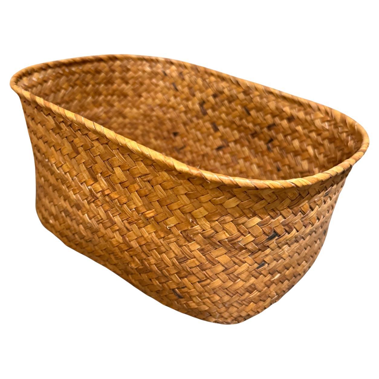 Cesto di vimini intrecciato per l
immagazzinamento, in paglia, Vintage By