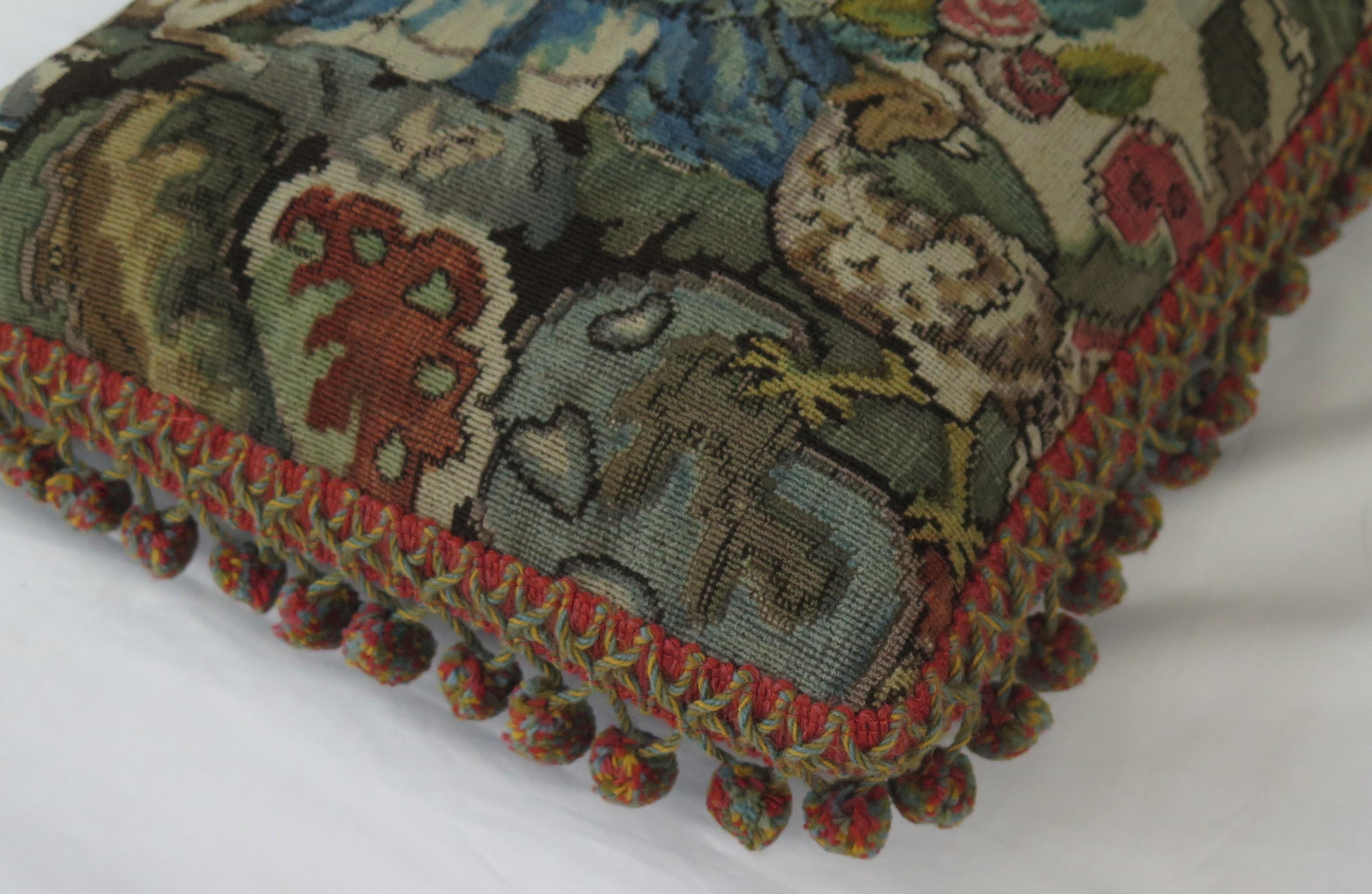 Woven Tapestry Cushion or Pillow in Aubusson style, French, 19th Century 9