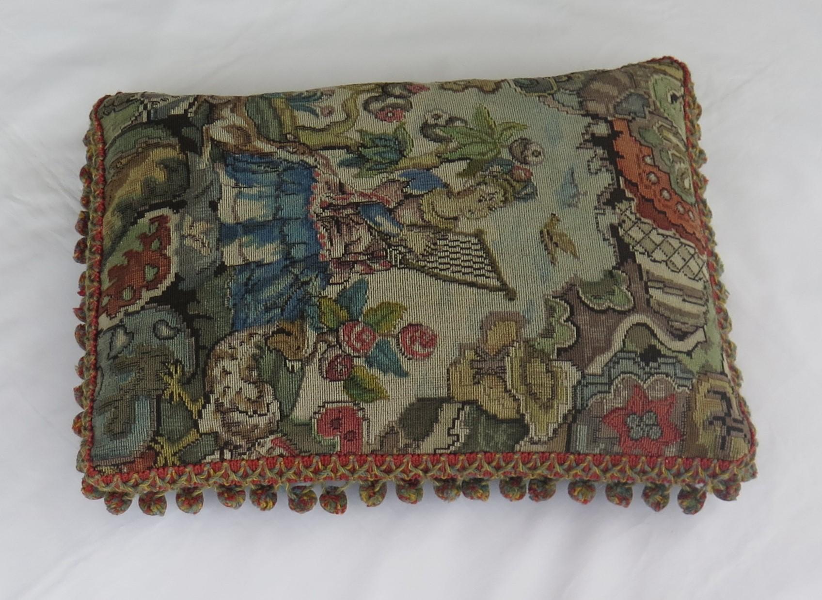Woven Tapestry Cushion or Pillow in Aubusson style, French, 19th Century 2