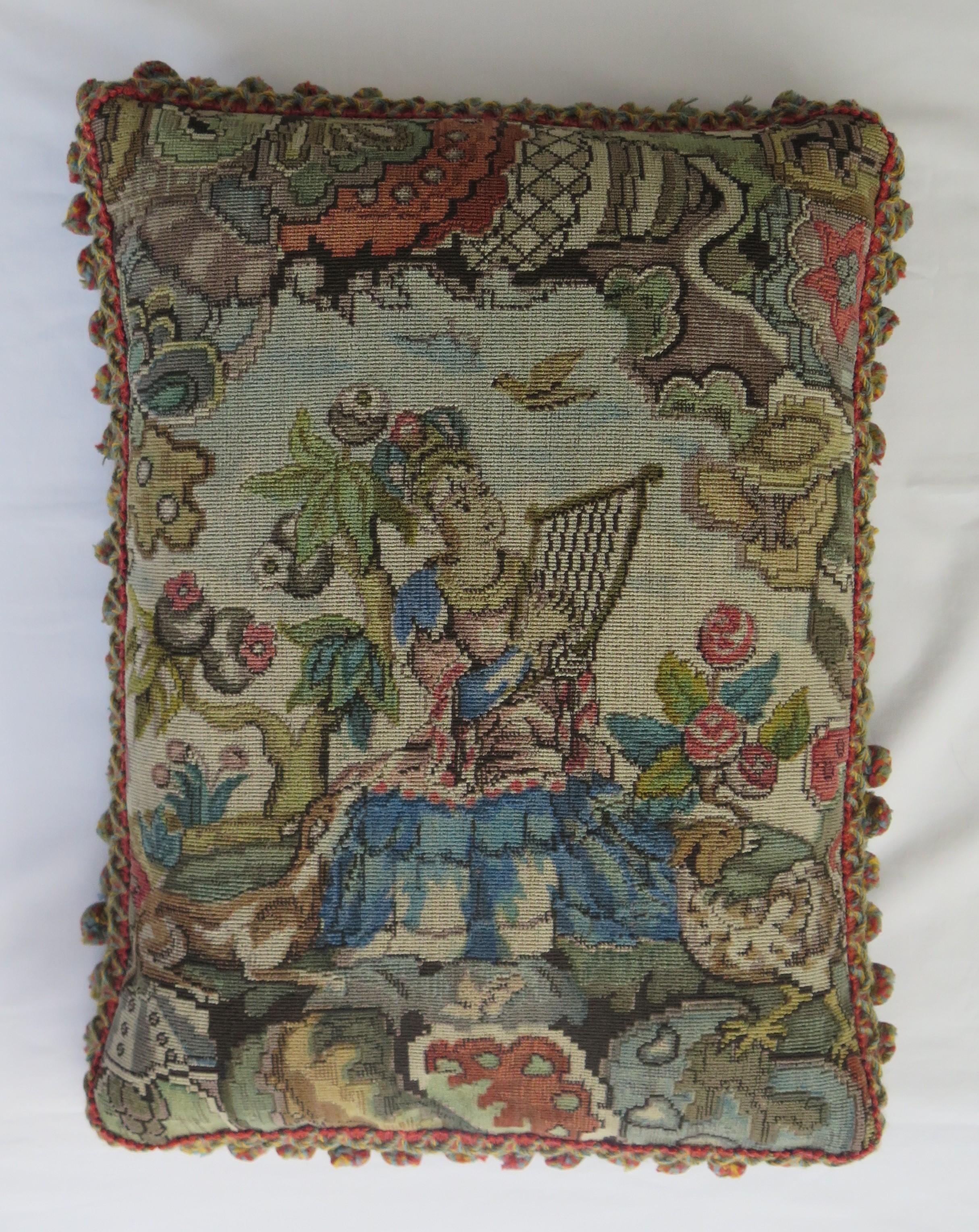 Woven Tapestry Cushion or Pillow in Aubusson style, French, 19th Century 3